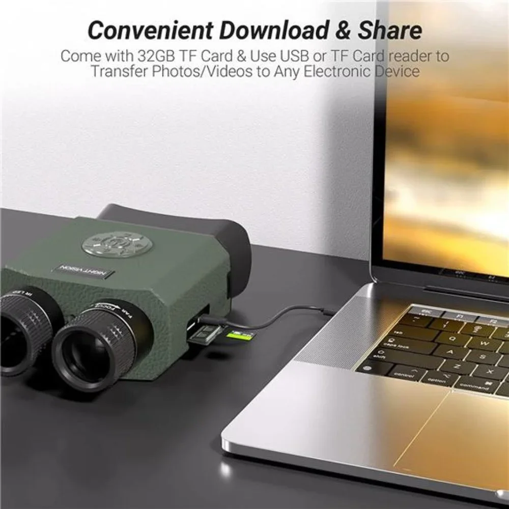 Night Vision Binoculars, Rechargeable, 3.5'' Large Screen with 8X Digital Zoom